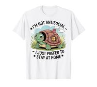 I'm Not Antisocial, I Just Prefer to Stay Home Funny Turtle Maglietta