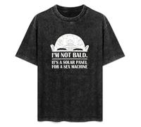 Im Not Bald Its A Solar Panel för män Födelsedagspresent Oförskämd Naughty Vuxen Kortärmad Svart, Svart T-Shirt Black XXL