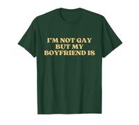 I'm Not Gay But My Boyfriend Is Y2k Trendy Funny LGBT Gay Maglietta
