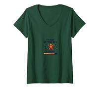 I'm Not Getting Old I'm Levels Up - Compleanno del Giocatore Maglietta con Collo a V, Donna, Verde Foresta, L