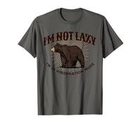 I'm Not Lazy Hibernation Mode Funny Sleepy Bear Camping Maglietta