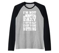 I'm Not Lazy I Just Enjoy Doing Nothing Skeleton Bones Divano Maglia con Maniche Raglan