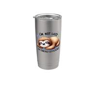 Im Not Lazy Im Energy Efficient Bradipo Pigro Bicchiere termico in acciaio inox doppia parete