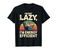 I'm Not Lazy I'm Energy Efficient Divertente Bradipo Rilassamento Maglietta