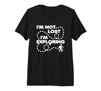 I'm Not Lost, I'm Exploring Camping Escursionismo Sentiero Scuro Maglietta Premium