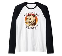 I'm Not Mad This is Just My Face Divertente Opossum Urlo Meme Maglia con Maniche Raglan