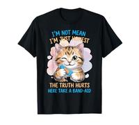 I'm Not Mean Just Honest Cute Cat Sarcastico Maglietta