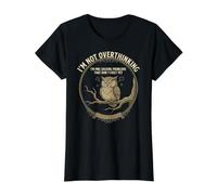 I'm Not Overthinking I'm Pre-Solving Problem Owl Citazione Divertente Maglietta con Stampa Grafica Economica, Donna, Nero, M