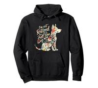 I'm Not Retired I'm A Full Time Dog Mom Floral Festa della mamma Felpa con Cappuccio