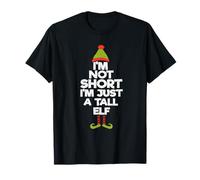 I'm Not Short I'm Just A Tall Elf Funny Christmas Humor Maglietta