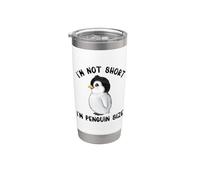 I'm Not Short I'm Penguin Size Carino Breve Persona Bicchiere termico in acciaio inox doppia parete