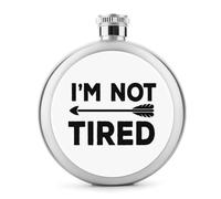 I'm Not Tired with Arrow - Fiaschetta per liquore, portatile, in acciaio inox, con fondine in acciaio inox