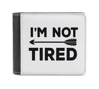 I'm Not Tired with Arrow - Portafoglio sottile da uomo, in pelle, Stile:, Taglia unica