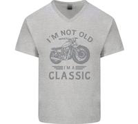 I'M Not Vecchio I'M un Classico Motociclista Uomo Scollo A V Cotone T-Shirt