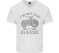 I'M Not Vecchio I'M un Classico Motociclista Uomo Scollo A V Cotone T-Shirt