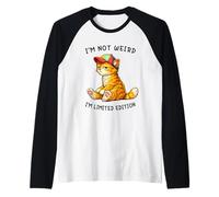 I'm Not Weird I'm Limited Edition Funny Orange Cat Meme Maglia con Maniche Raglan