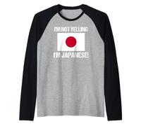 I'm Not Yelling Bandiera del Giappone Maglia con Maniche Raglan