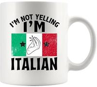 I'm Not Yelling I'm Italian Italy Gifts from Italian Citizen Friends Mamma Papà Fidanzato Fidanzata Moglie Marito Sorella Fratello Nuova Cittadinanza Tazza in ceramica 325 ml Bianco