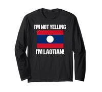 I'm Not Yelling Laotian Bandiera Paese Laos Maglia a Manica