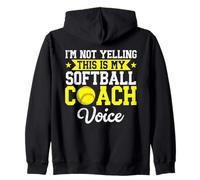 I'm Not Yelling This Is My Softball Coach Voce Divertente Sport Felpa con Cappuccio