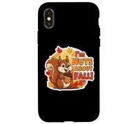 I'm Nuts About Fall Lover Cute Scoiattolo Autunno Bambini Foglie Custodia per iPhone X/XS