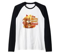I'm Nuts About Fall Lover Cute Scoiattolo Autunno Bambini Foglie Maglia con Maniche Raglan