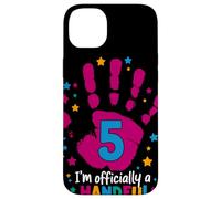 I'm Officially A Handful Mano Rosa 5 Compleanno Bambini Custodia per iPhone 14 Plus