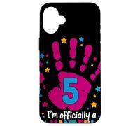 I'm Officially A Handful Mano Rosa 5 Compleanno Bambini Custodia per iPhone 16 Plus