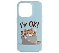 I'm OK Angry Cat Grumpy Kitten Laptop Funny Daying Working Custodia per iPhone 14 Pro