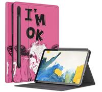 I'm OK Custodia rosa con mucca per Samsung Galaxy Tab S9 FE 5G 11"/Galaxy Tab S9 11" 2023, custodia con angoli di visualizzazione multipli con supporto per penna S auto sleep/wake per Galaxy Tab S9 FE