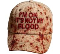 I'm Ok, It's Not My Blood, cappello con stampa artistica ricamata, costume horror per Halloween (UK, alfa, taglia unica, albicocca)
