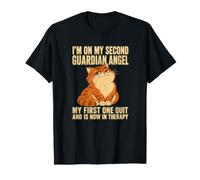 I'm On My Second Custode Angel Funny Chaotic Cat Humor Maglietta
