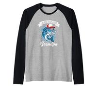 I'm One Bad Bass Nonno Bass Fishing Festa del papà Maglia con Maniche Raglan