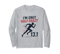 I'm Only Crazy 13.1 Divertente Mezza Maratona in Esecuzione Umorismo Maglia a Manica