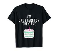 I'm Only Here for The Cake Funny Pink Meme Wedding Cakes Maglietta