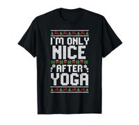 Im Only Nice After Yoga Meditazione Zen di Natale Maglietta