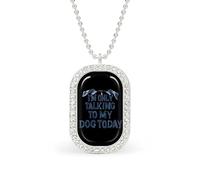 I'm Only Talking To My Dog Today - Collana con ciondolo quadrato alla moda, con bordo bianco, lega metall