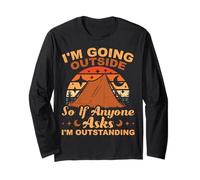 I'm Outstanding Camper Camping Amante Avventura All'aperto Maglia a Manica