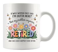 I'M Outta Here And She Lived Happily Ever After Retirement Tazza Colazione Unico Tazze Resistente Tazzine Da Caffè Per Ufficio Tè Cappuccino 330Ml