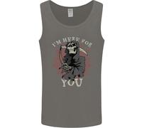 Im Qui Per Te Grim Reaper Skull Devil Uomo Vest Tank Top