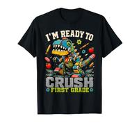 I'm Ready for 1st Grade T Rex Dinosaur Back To School Maglietta