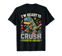 I'm Ready for 4th Grade T Rex Dinosaur Back To School Maglietta