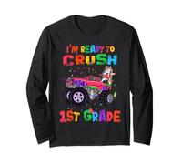 I'm Ready To Crush 1st Grade Unicorn Dabbing Monster Truck Maglia a Manica