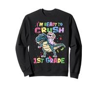 I'm Ready To Crush 1st Grade Unicorn Dinosaur Back to School Felpa