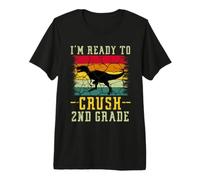 I'm Ready To Crush 2nd Grade T Rex Dinosaur Back To School Maglietta Premium
