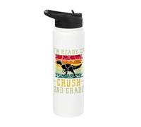I'm Ready To Crush 2nd Grade T Rex Dinosaur Back To School Stainless Steel Insulated Water Bottle