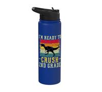 I'm Ready To Crush 2nd Grade T Rex Dinosaur Back To School Stainless Steel Insulated Water Bottle