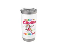 I'm Ready To Crush 2nd Grade Unicorn Dabbing Back to School Bicchiere termico in acciaio inox doppia parete