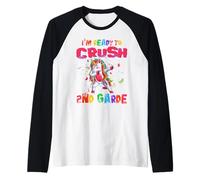 I'm Ready To Crush 2nd Grade Unicorn Dabbing Back to School Maglia con Maniche Raglan