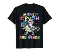 I'm Ready To Crush 2nd Grade Unicorn Dinosaur Back to School Maglietta